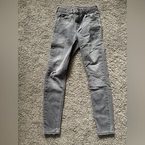 Topshop Grey Skinny Jeans with Subtle Distress